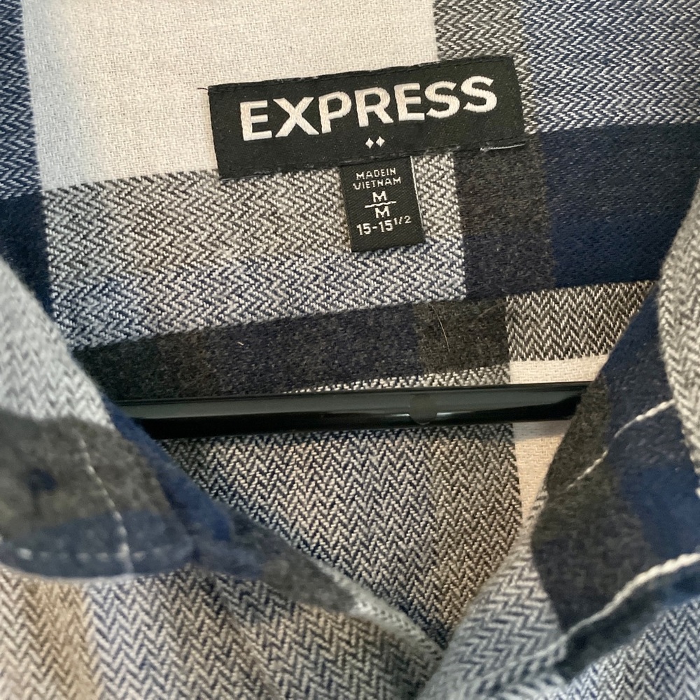 Express Button Down Flannel Shirt - image 5